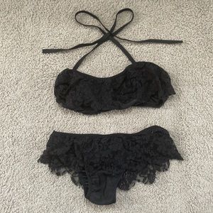 Small black lace bikini